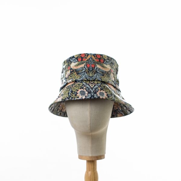 Blue Strawberry Thief Bucket Rain Hat