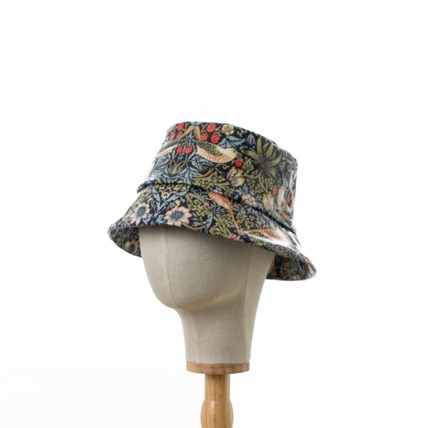 Blue Strawberry Thief Bucket Rain Hat