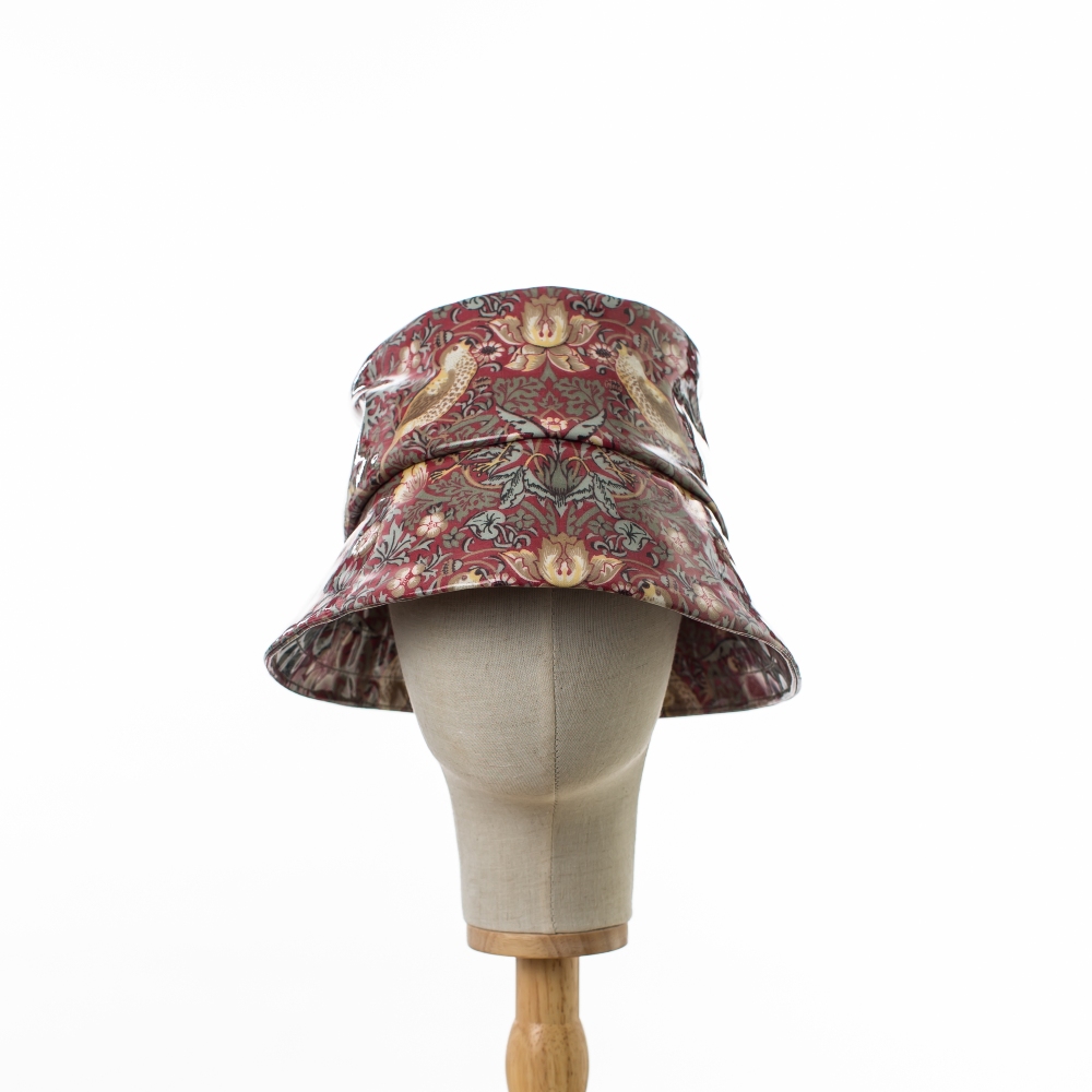 Red Strawberry Thief Rain Hat