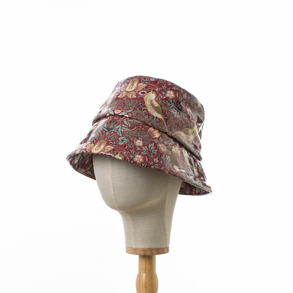 Red Strawberry Thief Rain Hat