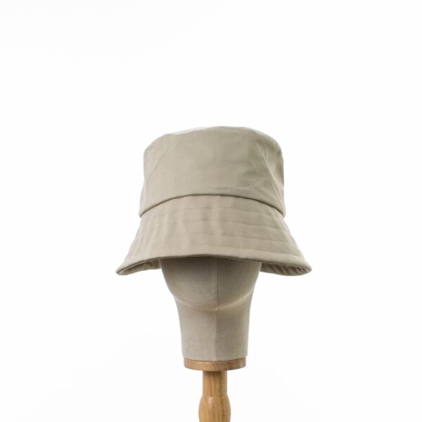 Beige Cotton Bucket Hat