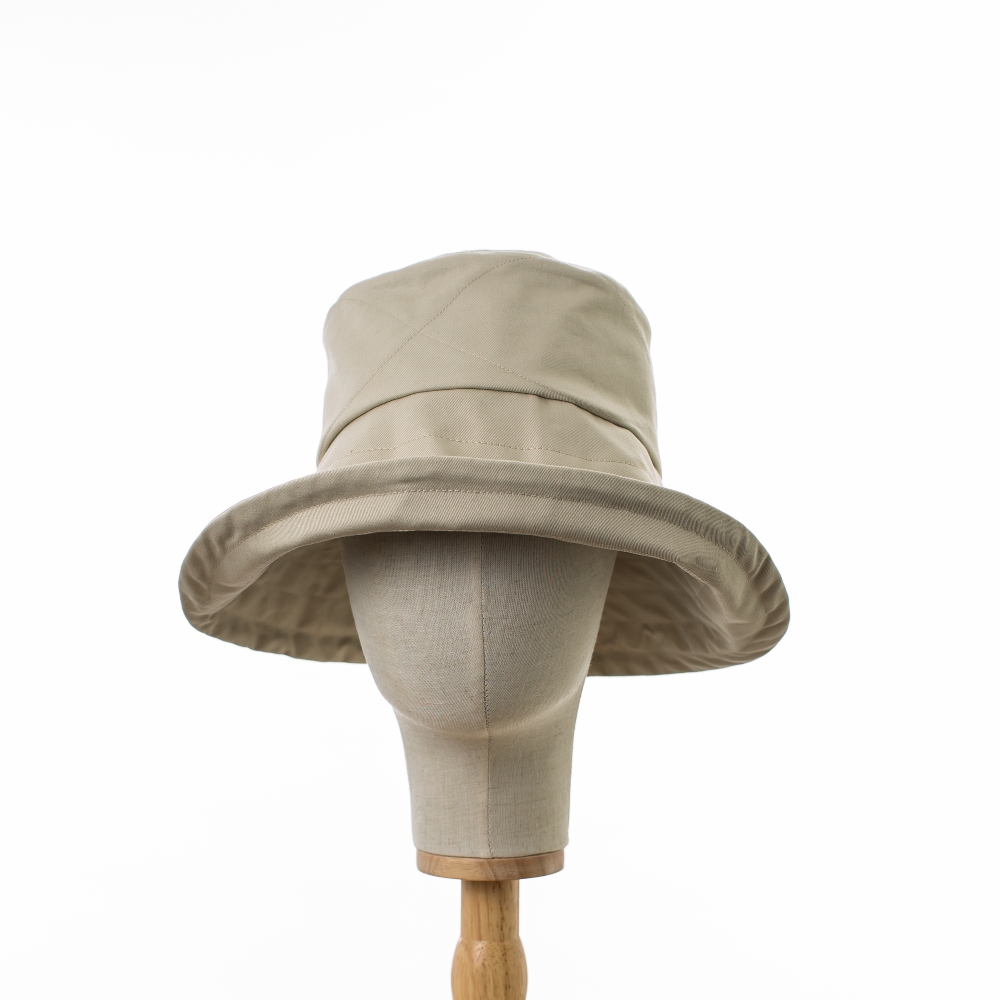 Beige Cotton Sun Hat