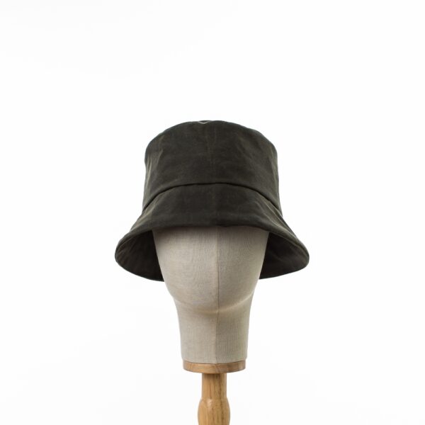 Dark Green Waxed Cotton Bucket Hat