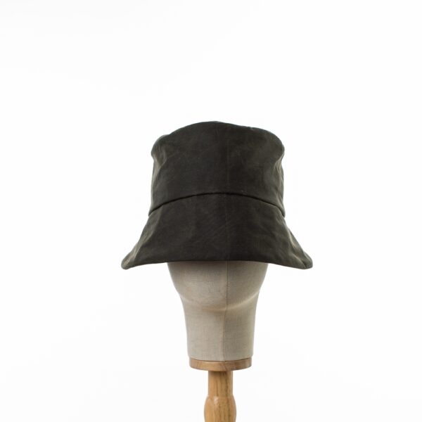Dark Green Waxed Cotton Rain Hat